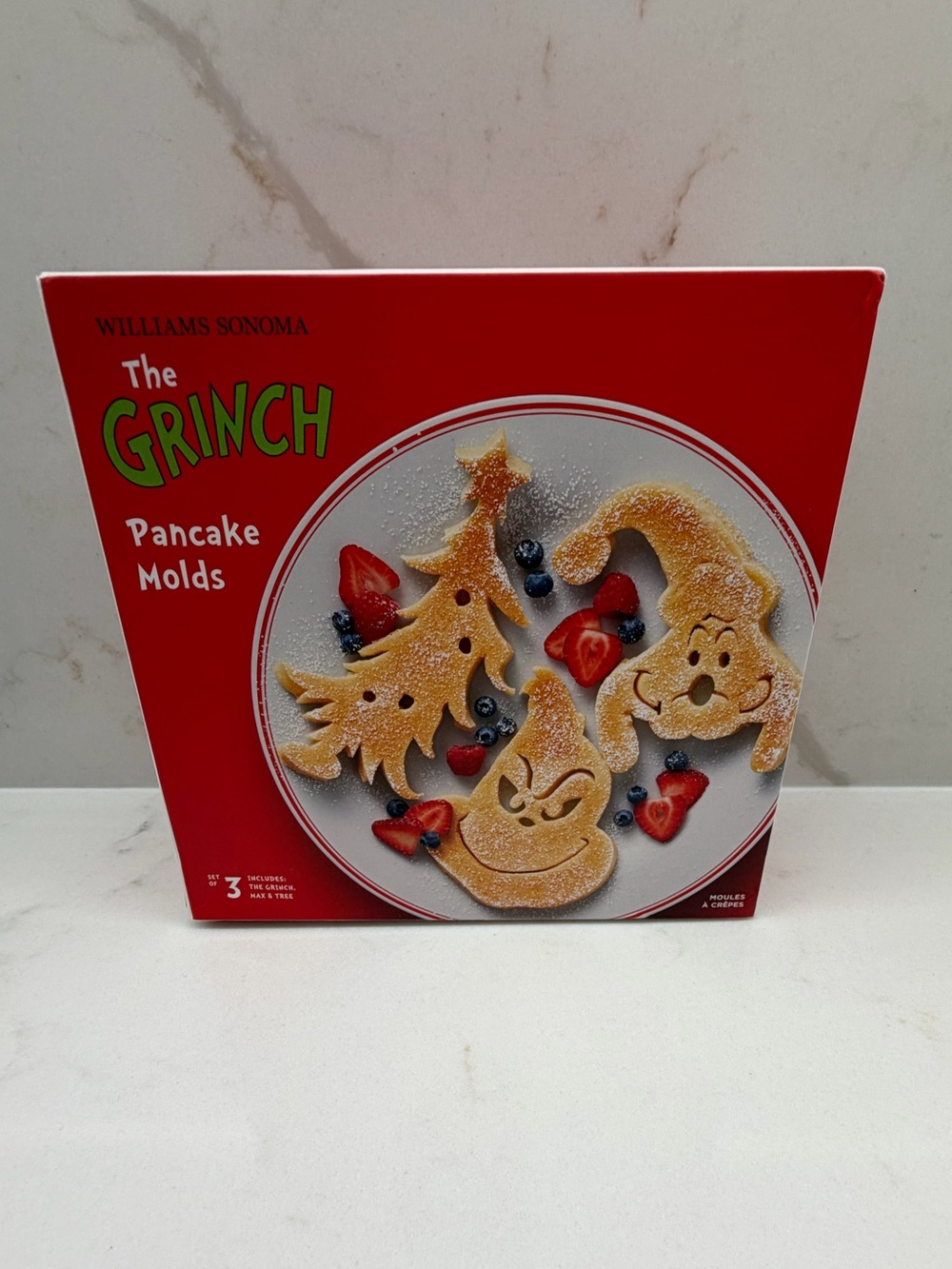 New William Sonoma The Grinch Christmas Holiday 3 Silicone Pancake Molds